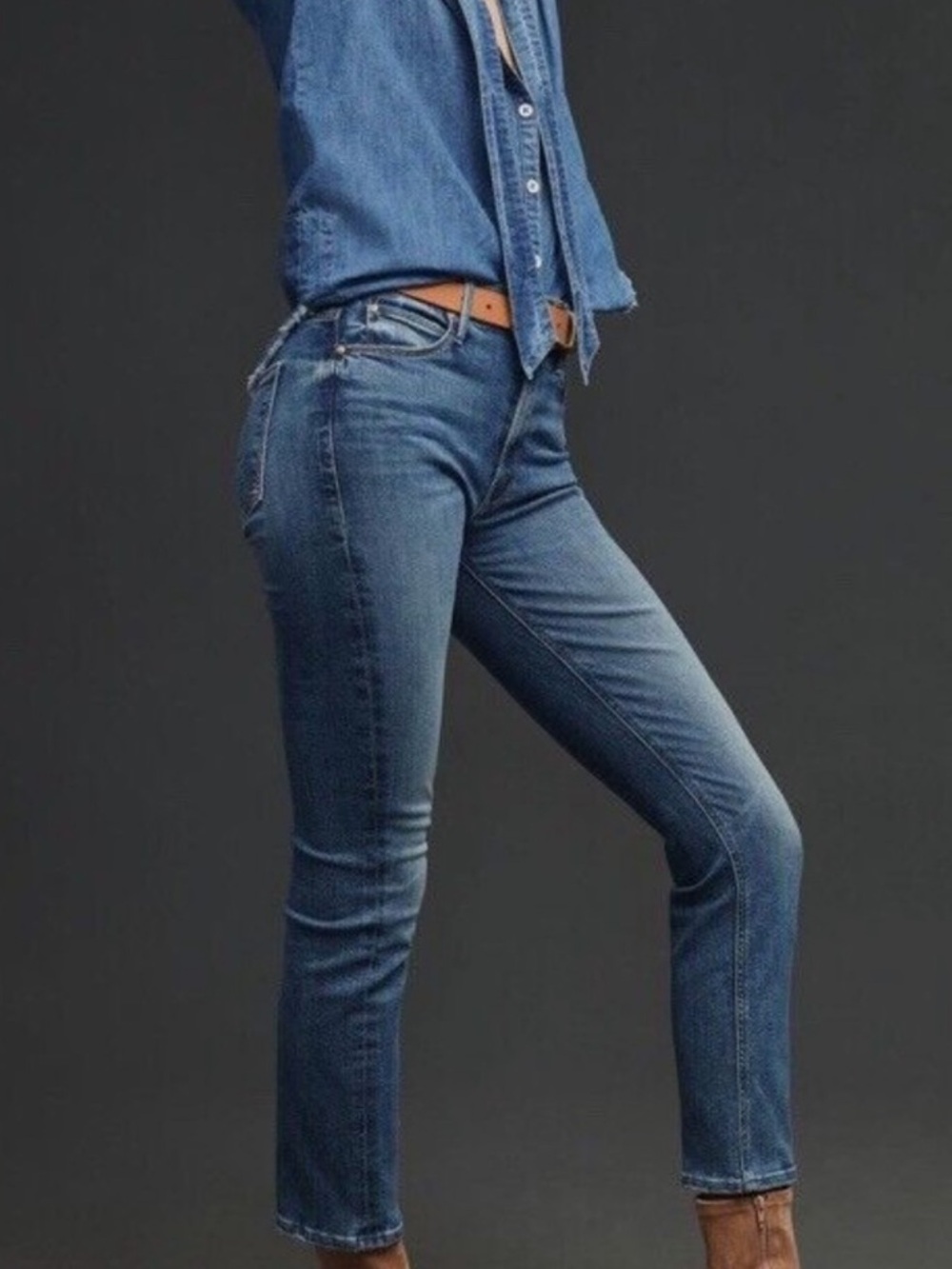 MOTHER The Mid Rise Dazzler Ankle Jeans in Healing Jar sz 28